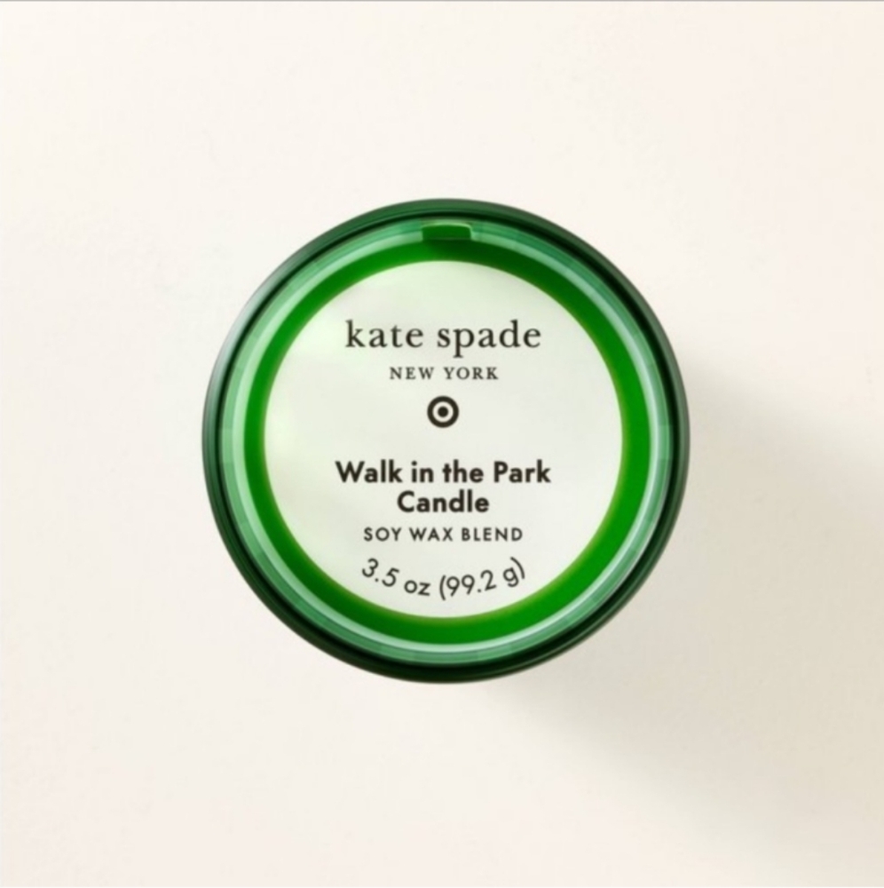 Kate Spade, NWT, "Walk In The Park Candle", Soy Wax Blend, Size 3.5 Oz, Green - Picture 2 of 3